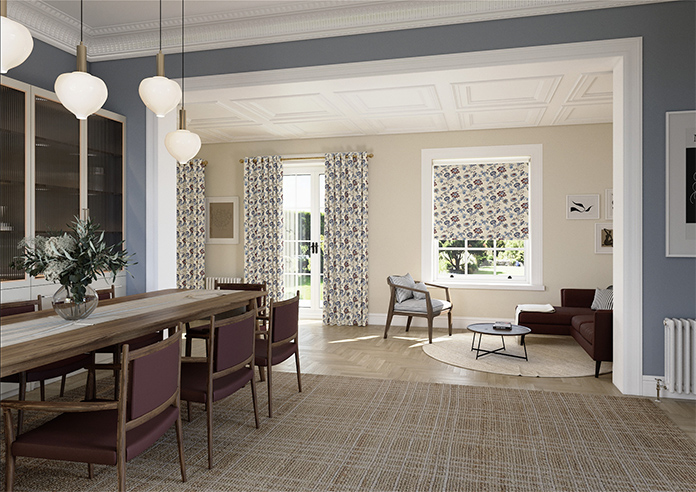Land & Shore Orchard (Blackout), Blue Red - Roller Blind - Image 7
